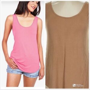 Women's Tan Nude Flowy Sleeveless Tank Top